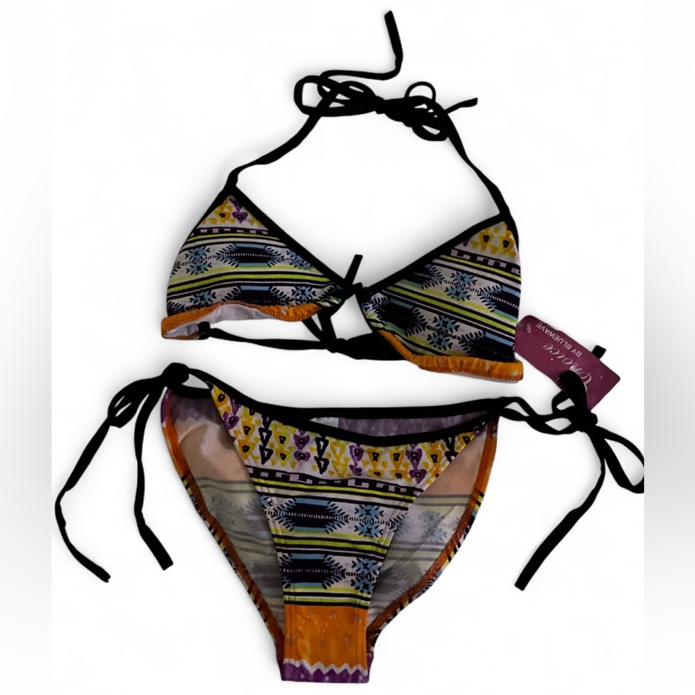NWT Choice by BlueWave Geometric Bikini Set Women’s Medium Y2K Two-Piece